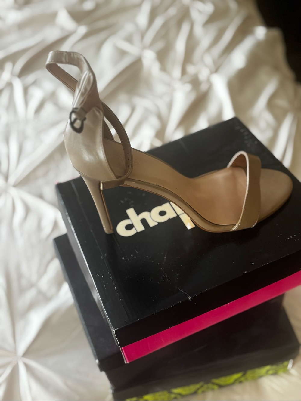 Charlotte Russe Taupe Ankle-Strap Stiletto Sandal
